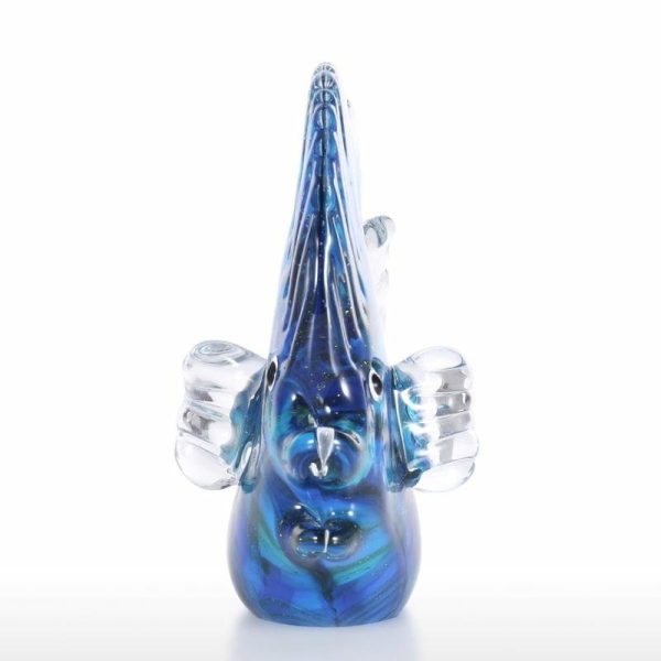 Statues & Sculptures |   Tooarts Blue Tropical Fish Glass Sculpture Home Decoration Glass Fish Statues & Sculptures Not specified