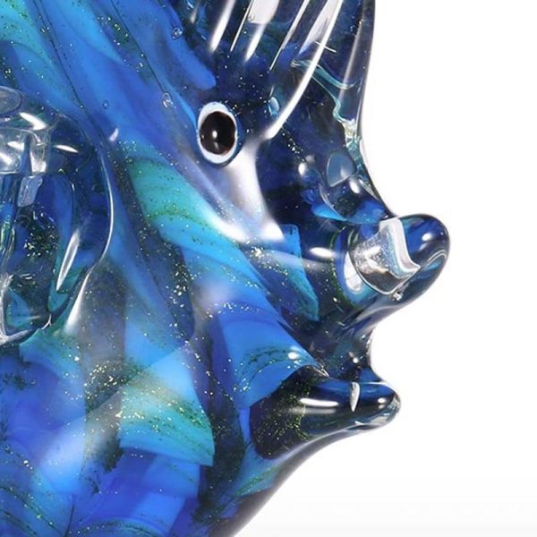 Statues & Sculptures |   Tooarts Blue Tropical Fish Glass Sculpture Home Decoration Glass Fish Statues & Sculptures Not specified