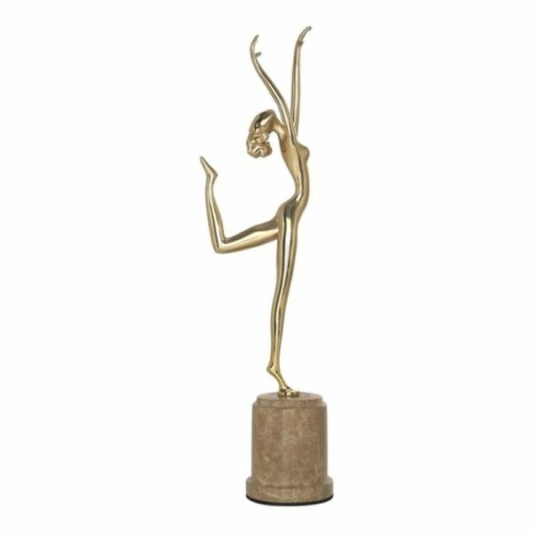 Statues & Sculptures |   Tooarts Dance Brass Sculpture Exquisite Handcraft Home And Office Ornaments Modern Art Figurine Gift Statues & Sculptures gold