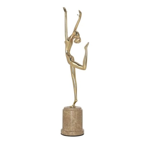 Statues & Sculptures |   Tooarts Dance Brass Sculpture Exquisite Handcraft Home And Office Ornaments Modern Art Figurine Gift Statues & Sculptures gold