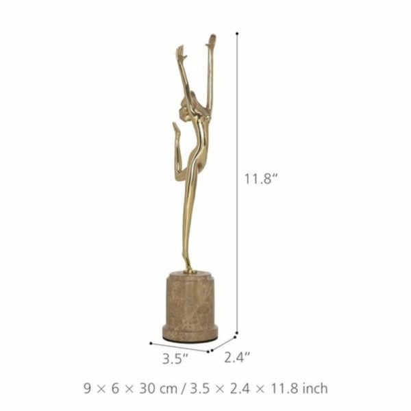 Statues & Sculptures |   Tooarts Dance Brass Sculpture Exquisite Handcraft Home And Office Ornaments Modern Art Figurine Gift Statues & Sculptures gold