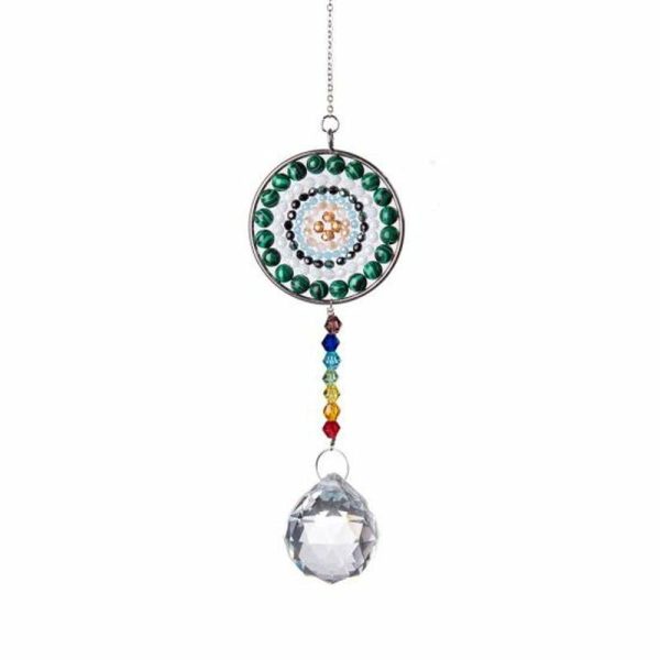 Statues & Sculptures |   Wall Pendant Anti-Fade Window Hanging Reflective 3 Colors Mandala Pendant For Home Statues & Sculptures blue