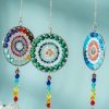 Statues & Sculptures |   Wall Pendant Anti-Fade Window Hanging Reflective 3 Colors Mandala Pendant For Home Statues & Sculptures blue