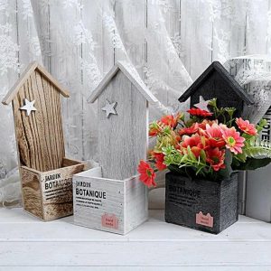 Vases |   1 Set Flower Shape Simulation Holder Exquisite Vivid House Flower Arrangement Wood Pot Home Decoration Vases Vases