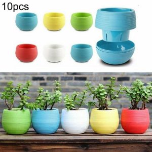 Vases |   10Pcs Mini Plastic Pot Succulent Plant Container Flower Planter Garden Decor Vases Not specified