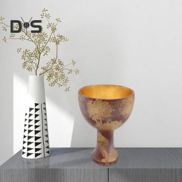 Vases |   Accessories Golden Cup Decoration Creative Eco-Friendly Resin Handicraft Living Room Ornament Vases golden