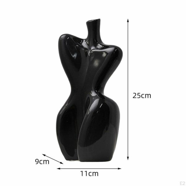 Vases |   Ceramic Vase Body Flower Arrangement Elegant Abstract Pot Female Form For Vases black