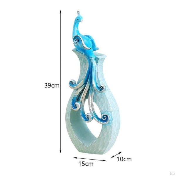 Vases |   Elegant Resin Peacock Flower Vase For Special Occasions Vases blue