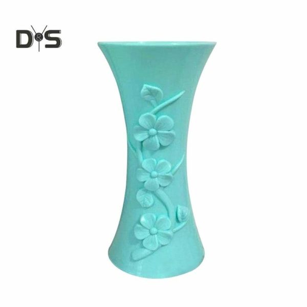 Vases |   Embossment Vase Arrangement Pot Container Home Office Table Decor Vases light blue