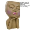 Vases |   Face Flower Pot Human Face Sleeping Beauty Smooth Edge Prop Cheek Flat Head Decorative Resin Indoor Outdoor Vases beige