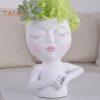 Vases |   Face Planter Love Gesture Home Decor Resin Durable Whimsical Girl Face Planter Pot Garden Supplies Vases brown