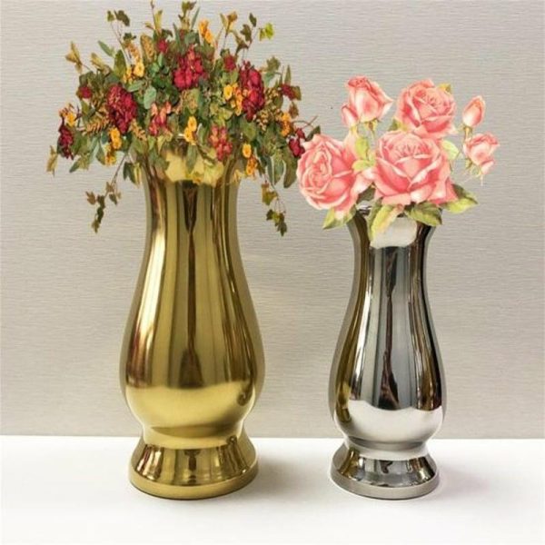 Vases |   Fashion Decorative Vase Wide Application Stainless Steel Exquisite Vases golden