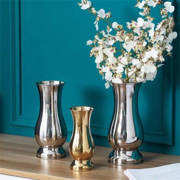 Vases |   Fashion Decorative Vase Wide Application Stainless Steel Exquisite Vases golden