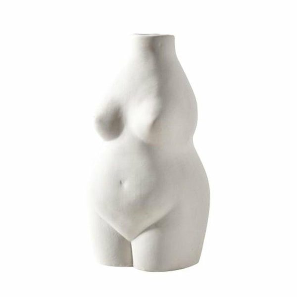 Vases |   Female Body Art Ceramic Home Tabletop Decoration Plants Flower Pot Vase Planter Vases beige