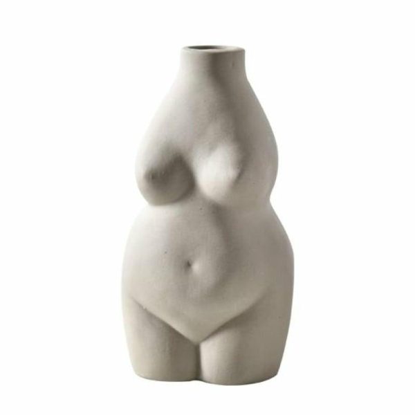 Vases |   Female Body Art Ceramic Home Tabletop Decoration Plants Flower Pot Vase Planter Vases beige