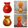 Vases |   Feng Shui Money Bag Figurine Art Craft Ornament Flower Vase Resin Flowerpot Arrangements For Vases gold