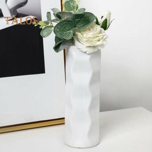 Vases |   Floral Vase Stable Bottom Multi-Purpose Smooth Surface Fashion Modern Ceramic Look Plastic Vase Living Room Decor Vases green