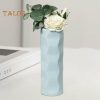 Vases |   Floral Vase Stable Bottom Multi-Purpose Smooth Surface Fashion Modern Ceramic Look Plastic Vase Living Room Decor Vases green