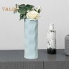 Vases |   Floral Vase Stable Bottom Multi-Purpose Smooth Surface Fashion Modern Ceramic Look Plastic Vase Living Room Decor Vases green