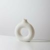 Vases |   Flower Vase Fine Workmanship Elegent Style Wide Application Ceramic Decorative Doughnut Party Shape Planter Gifts Household For Household Decoration Vases beige