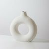 Vases |   Flower Vase Fine Workmanship Elegent Style Wide Application Ceramic Decorative Doughnut Party Shape Planter Gifts Household For Household Decoration Vases beige