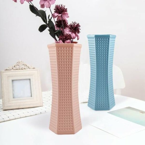 Vases |   Flower Vase Nordic Arrangement Desktop Style Shatterproof Geometric Flower Floral Vase For Office Vases blue