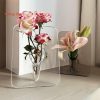 Vases |   Flower Vase Nordic Style Aesthetics Elegant Ins Attractive Decorative Acrylic Desktop Plant Holder Decor Living Room Vases blue