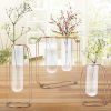 Vases |   Glass Tube Plant Pot Hanging Vase Metal Stand Flower Bottle Container Hydroponic Container Terrarium Vases gold