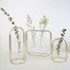 Vases |   Glass Tube Plant Pot Hanging Vase Metal Stand Flower Bottle Container Hydroponic Container Terrarium Vases gold