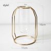 Vases |   Glass Tube Plant Pot Hanging Vase Metal Stand Flower Bottle Container Hydroponic Container Terrarium Vases gold