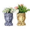 Vases |   Head Planter Face Flower Pot Goddess Statue Planter Decorative Girl Portrait Indoor Outdoor Girl Face Flower Vase Container Vases grey