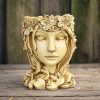 Vases |   Head Planter Face Flower Pot Goddess Statue Planter Decorative Girl Portrait Indoor Outdoor Girl Face Flower Vase Container Vases grey