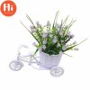 Vases |   Hi 1 Set Chic Fake Saxifrage Bike Beautiful Increase Vitality Rattan Tricycle Faux Vases champagne