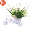 Vases |   Hi 1 Set Chic Fake Saxifrage Bike Beautiful Increase Vitality Rattan Tricycle Faux Vases champagne