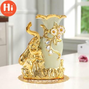 Vases |   Hi European Style Ceramic Flower Vase Floral Vases Desktop Decor Left Elephant Vases as the picture