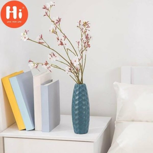 Vases |   Hi Floral Vase Imitation Ceramic Elegent Style Diy Nordic Style Desktop Standing Party Plant Flower Gifts Vase For Household Decoration Vases blue