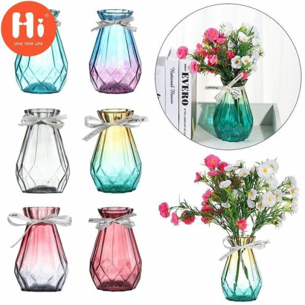 Vases |   Hi Minimalist Creative Clear Design Home Decor Flower Pot Hydroponic Vase Glass Vase Dried Flower Vase Vases as the picture