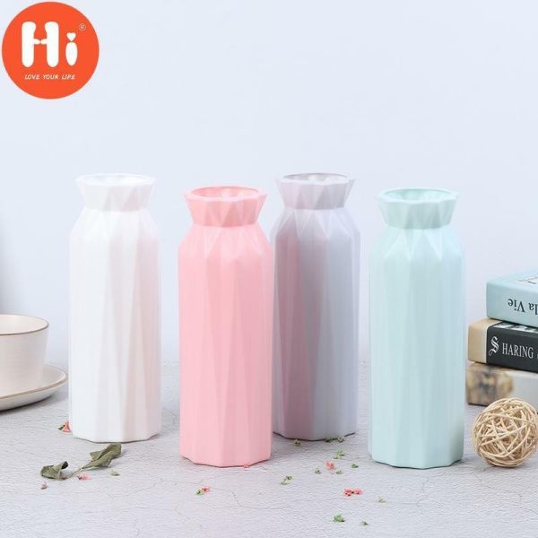 Vases |   Hi Plastic Flower Vase Creative Nordic Decoration Home Imitation Ceramic Vase Vases gray