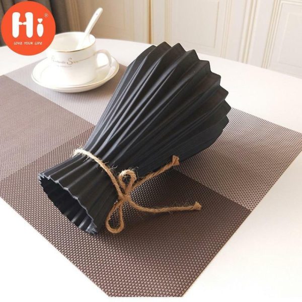 Vases |   Hi Plastic Vases Home Decoration Anti-Ceramic Vases European Wedding Modern Decorations Rattan-Like Unbreakable Creative Simplicity Vases black