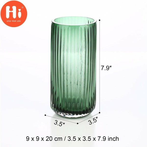 Vases |   Hi Tomfeel Vertical Decoration Vase Modern Vase Glass Transparent Hydroponic Flower Arrangement Livinghi Vases army green