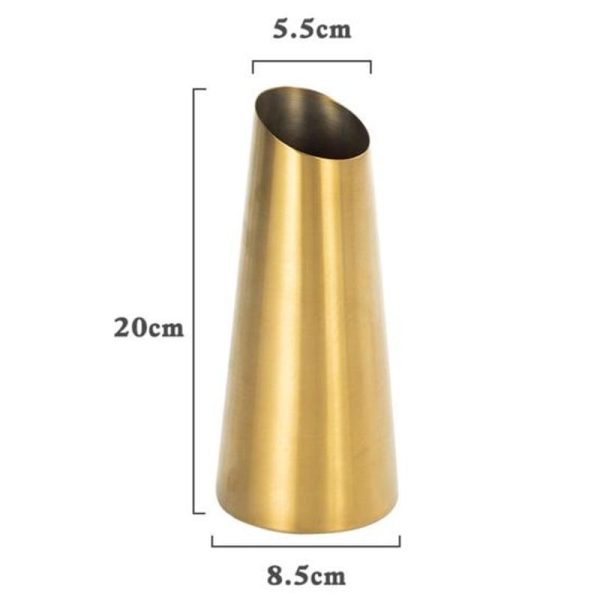 Vases |   Modern Stainless Steel Vase Large Capacity Sturdy Diy Vases golden