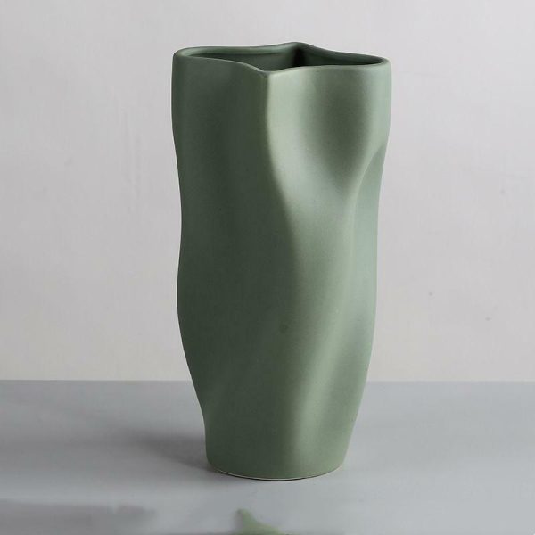 Vases |   Morandi Ceramic Vase Decorations, Flower Arrangement, Water Care Living Room Decorations, Flower Niche Design Vases green