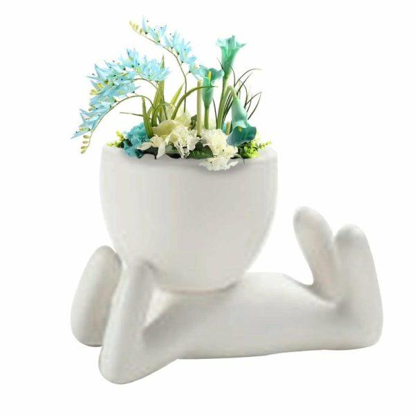 Vases |   (Nikita) Mini Bonsai Head Grass Hair Ceramic Plant Gardentree Doll Grass Pot Vases Vases