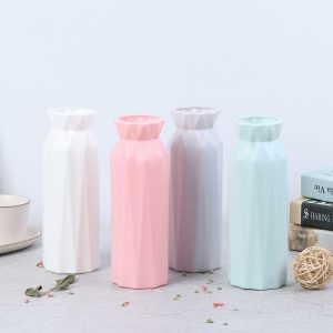 Vases |   Plastic Flower Vase Creative Nordic Decoration Home Imitation Ceramic Vase Vases gray