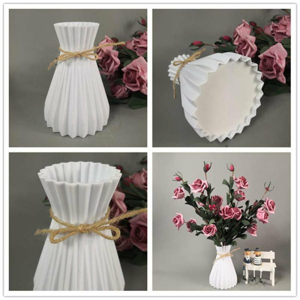 Vases |   Plastic Vases Home Decoration Anti-Ceramic Vases European Wedding Modern Decorations Rattan-Like Unbreakable Creative Simplicity Vases black