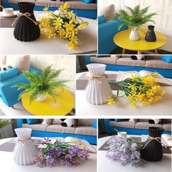 Vases |   Plastic Vases Home Decoration Anti-Ceramic Vases European Wedding Modern Decorations Rattan-Like Unbreakable Creative Simplicity Vases black