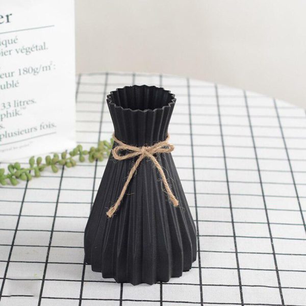 Vases |   Plastic Vases Home Decoration Anti-Ceramic Vases European Wedding Modern Decorations Rattan-Like Unbreakable Creative Simplicity Vases black