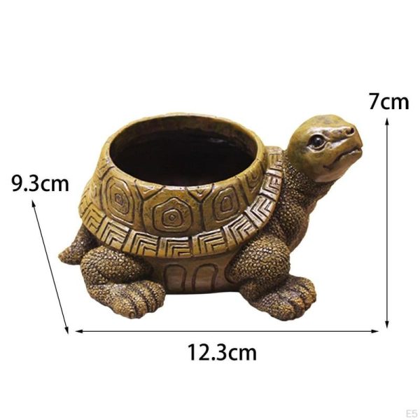 Vases |   Resin Turtle Planter Pot – Unique Flowerpot For Garden And Home Decor Vases brown