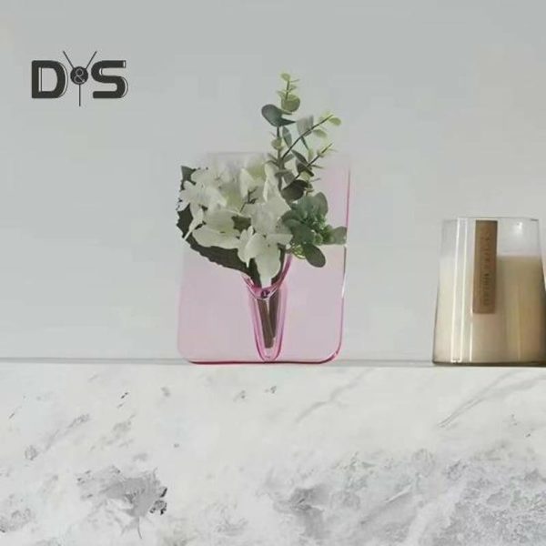 Vases |   Transparent Flower Vase Attractive Creative Desktop Plant Holder Decor Vases blue