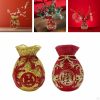 Vases |   Wealth Figurine Flower Vase Chinese Money Bag Fortune For Home Vases gold